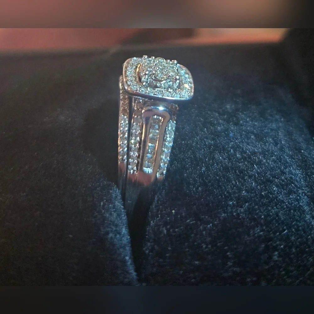 Diamond Wedding Ring Set | Size 7, 6.75 | 925 Sterling Silver | 0.51 ctw - Picture 9 of 16